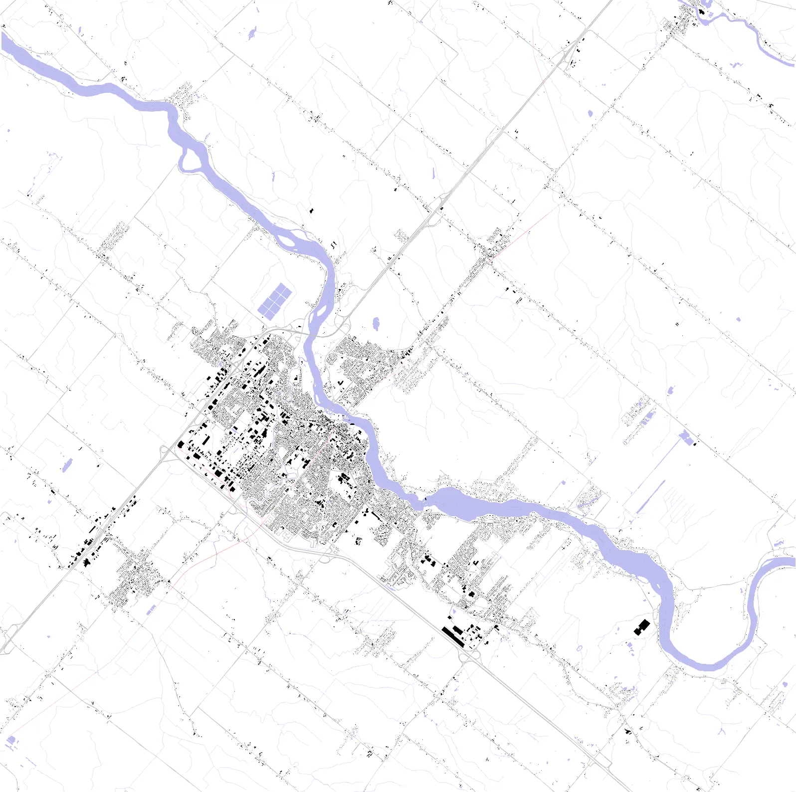 Drummondville figure ground plan