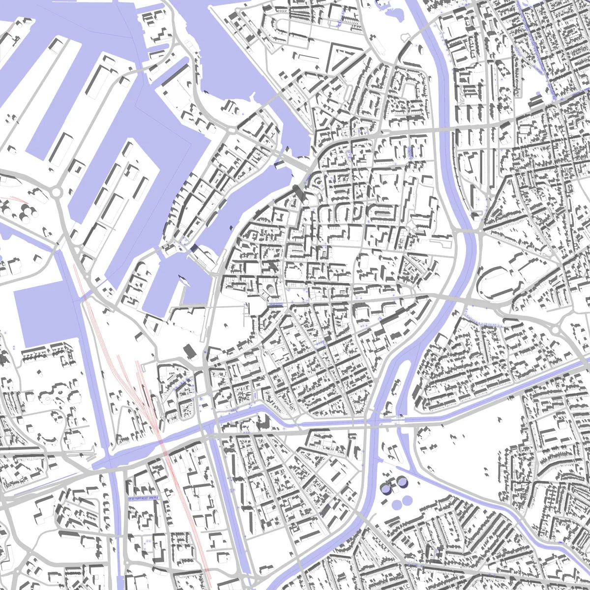 Dunkerque plan de situation (2,5 km)