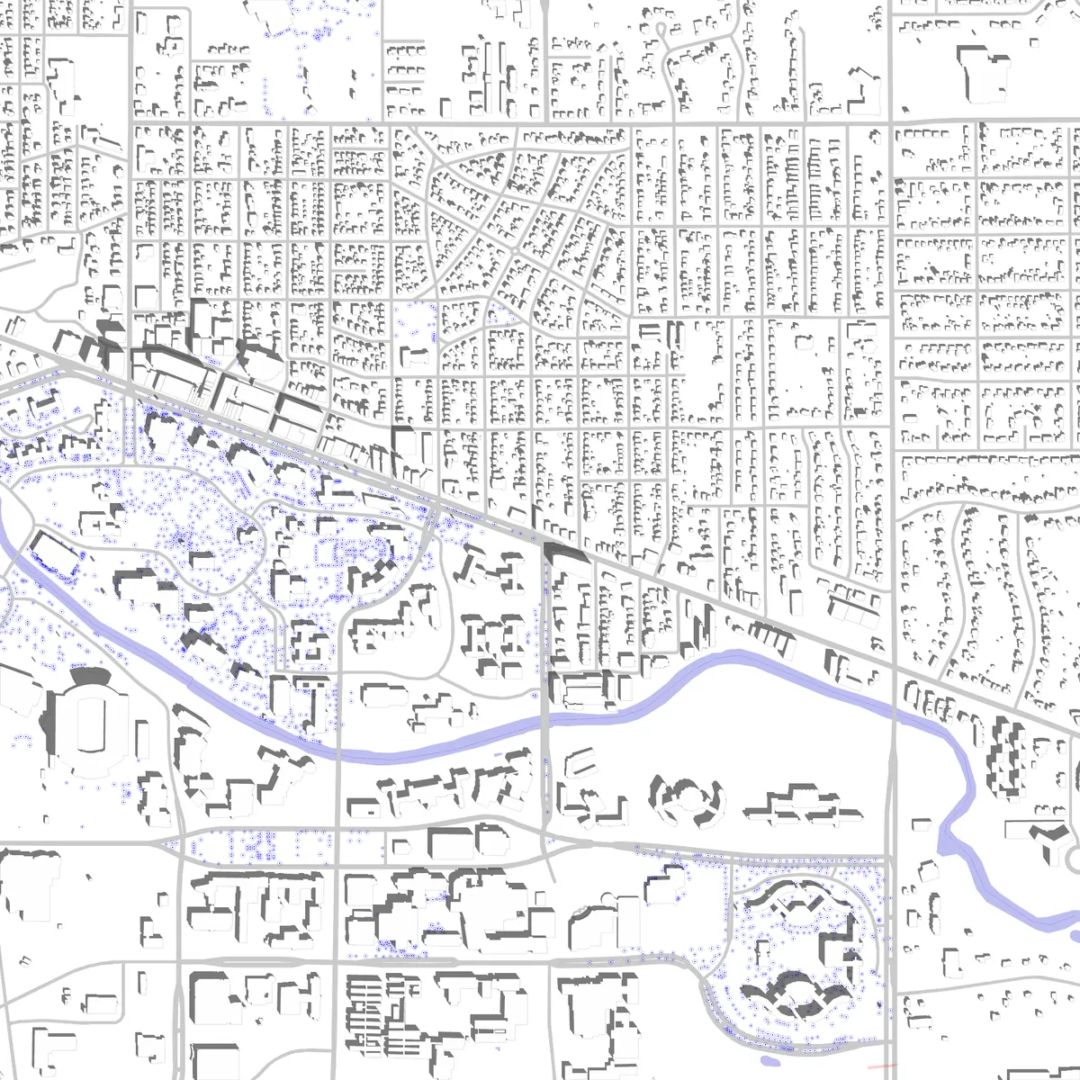 East Lansing site plan (2.5 km)