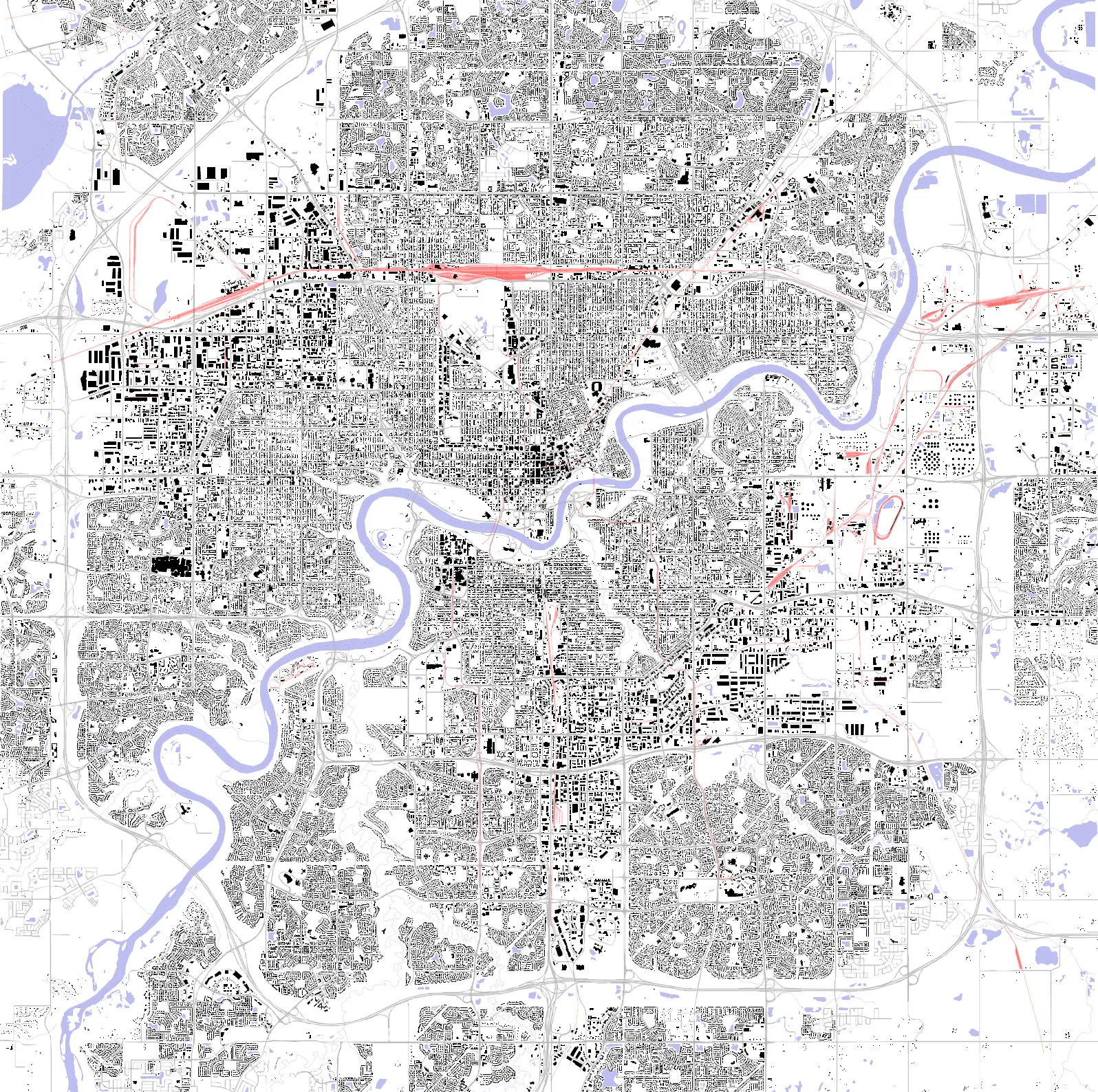 Edmonton figure ground plan