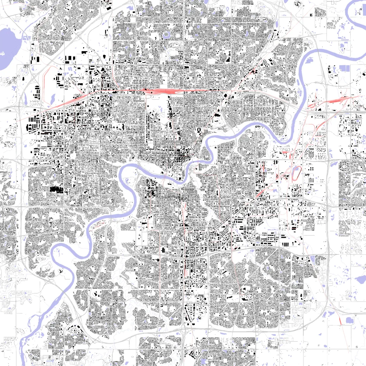 Edmonton Architectural Map | ready-to-draw layered vectors | CAD ATLAS