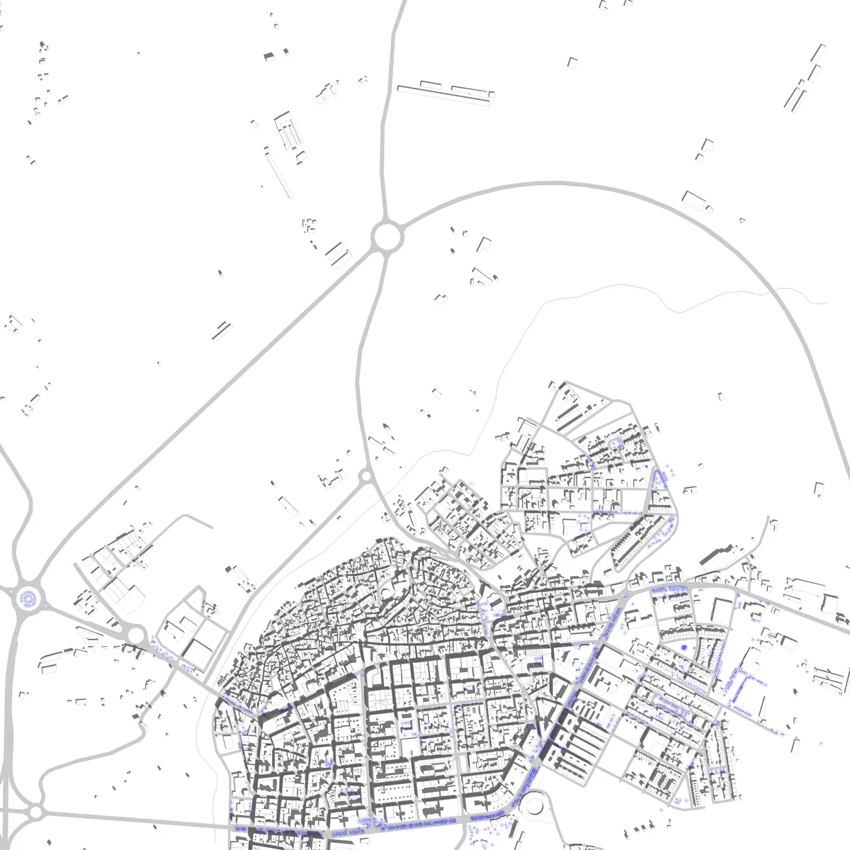 Ejea de los Caballeros plano de situación (2,5 km)
