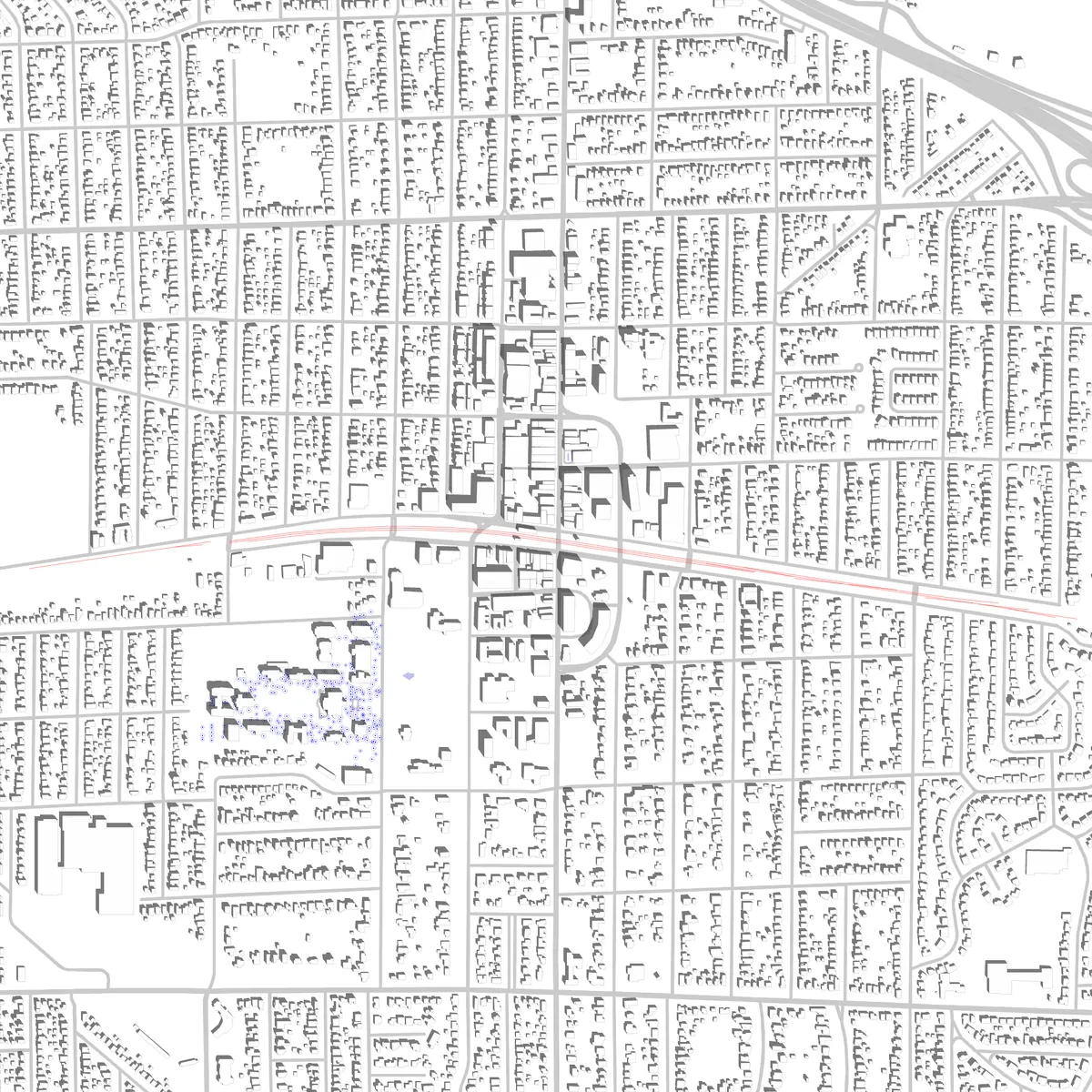 Elmhurst Lageplan (2,5 km)