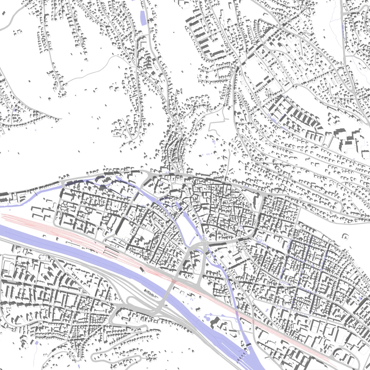 Esslingen am Neckar Lageplan (2,5 km)