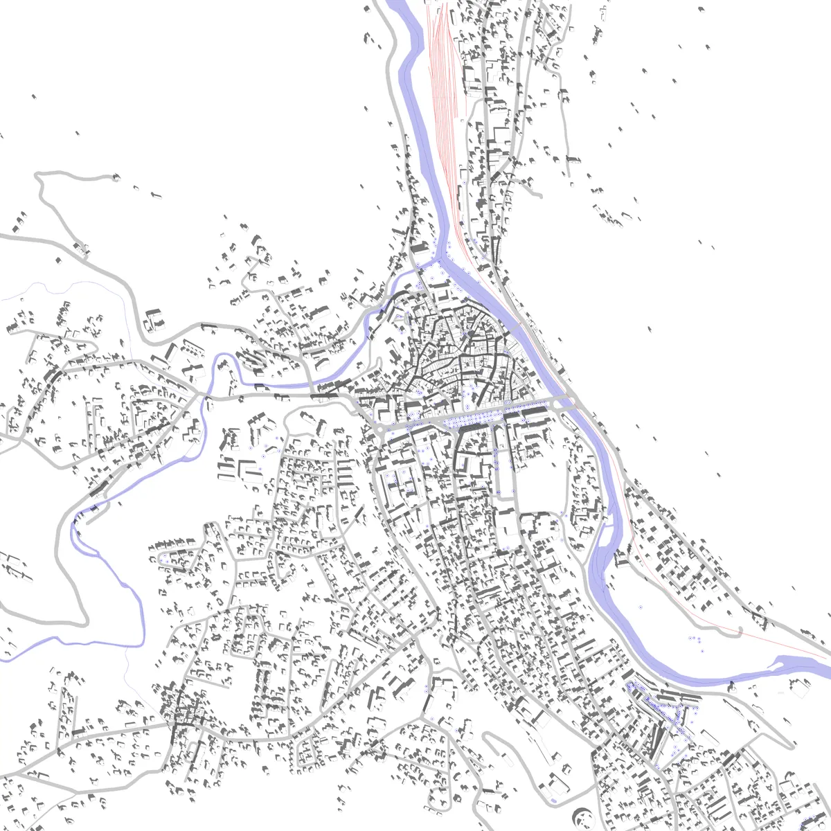 Foix plan de situation (2,5 km)