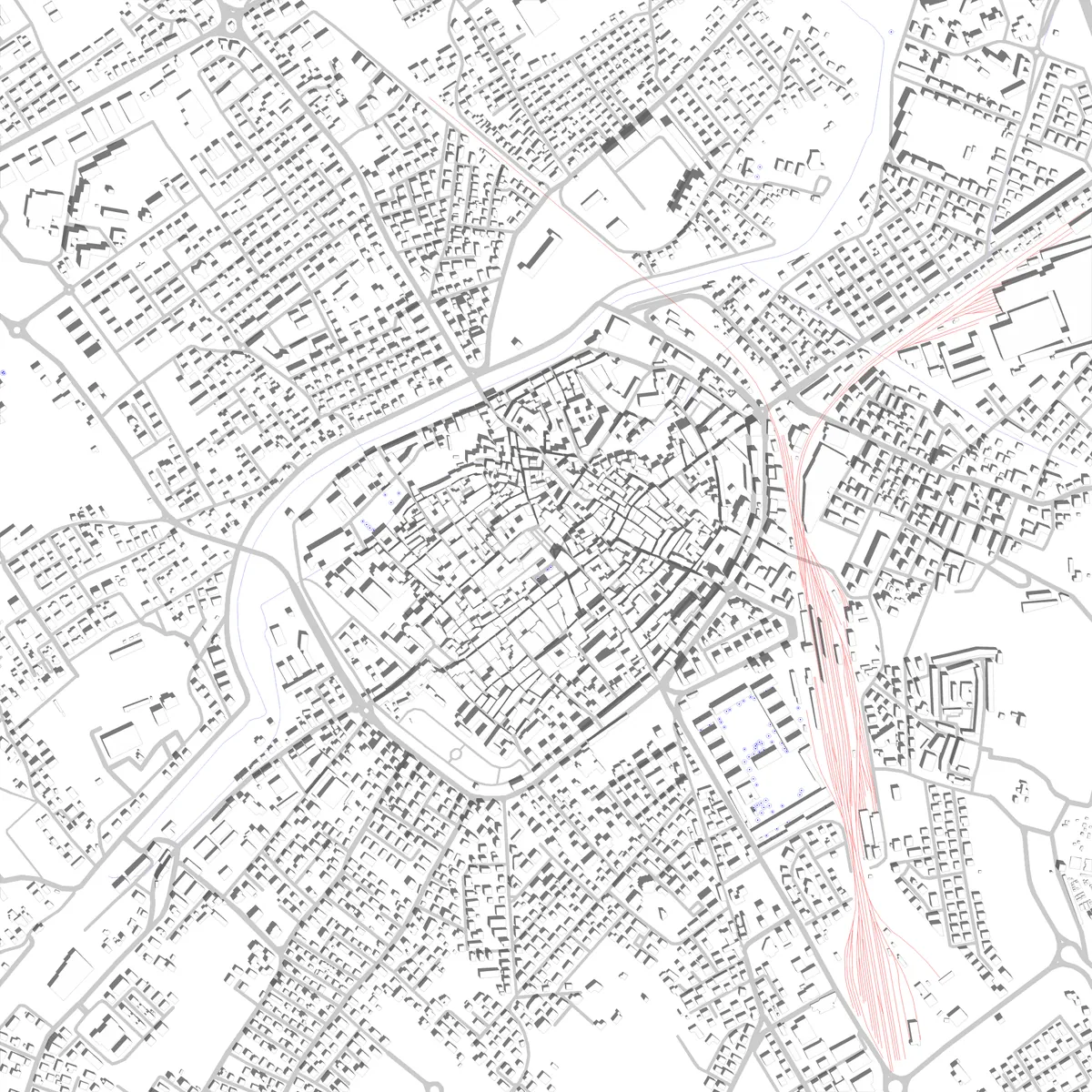 Foligno planimetria di sito (2,5 km)