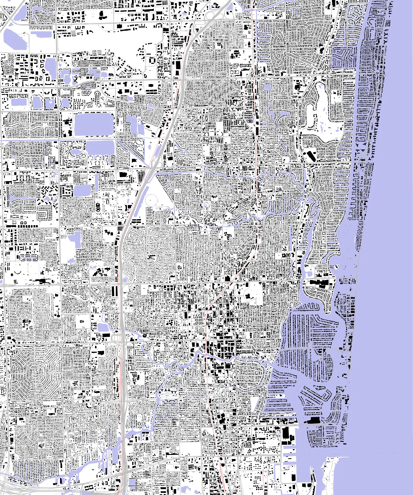 Fort Lauderdale figure ground plan