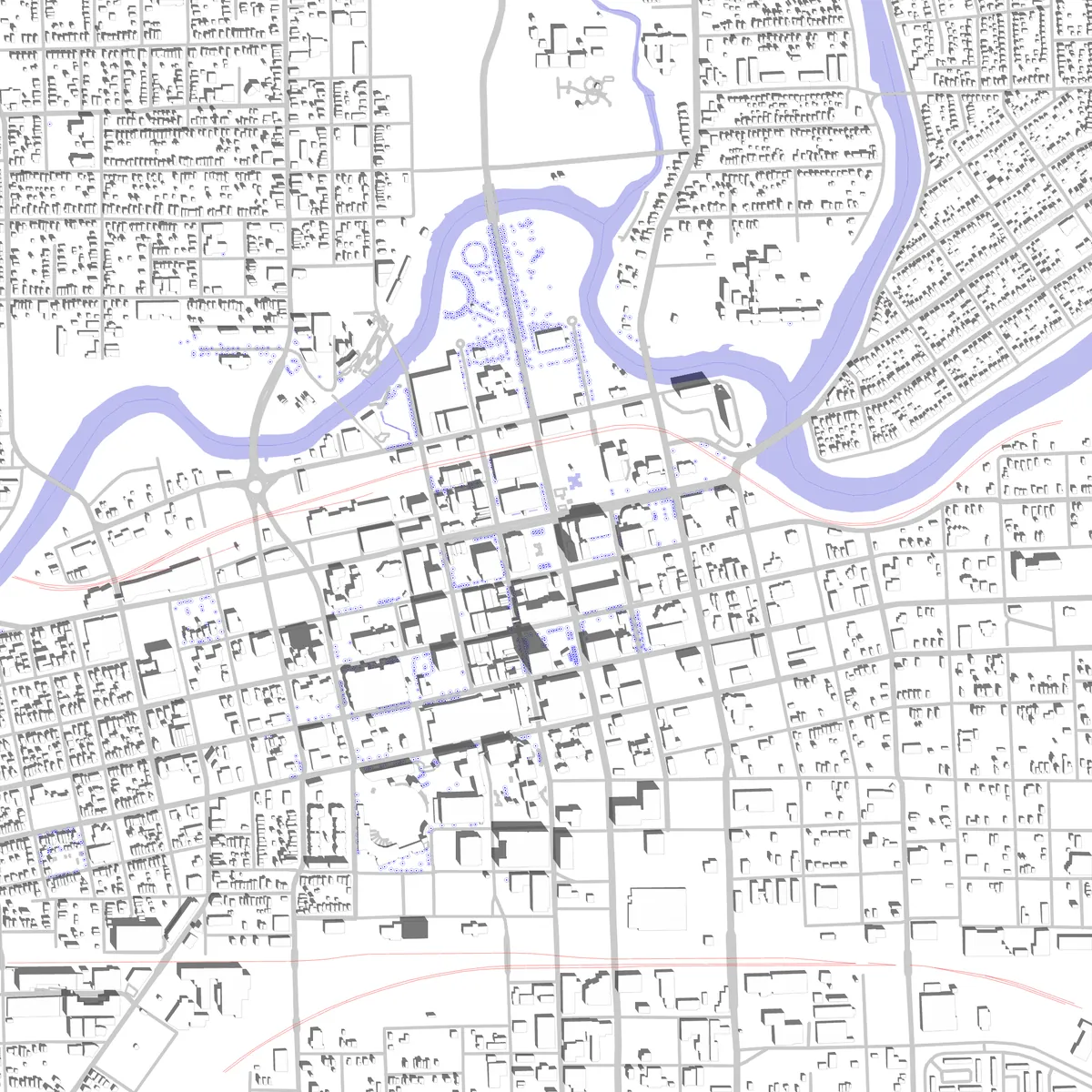 Fort Wayne site plan (2.5 km)