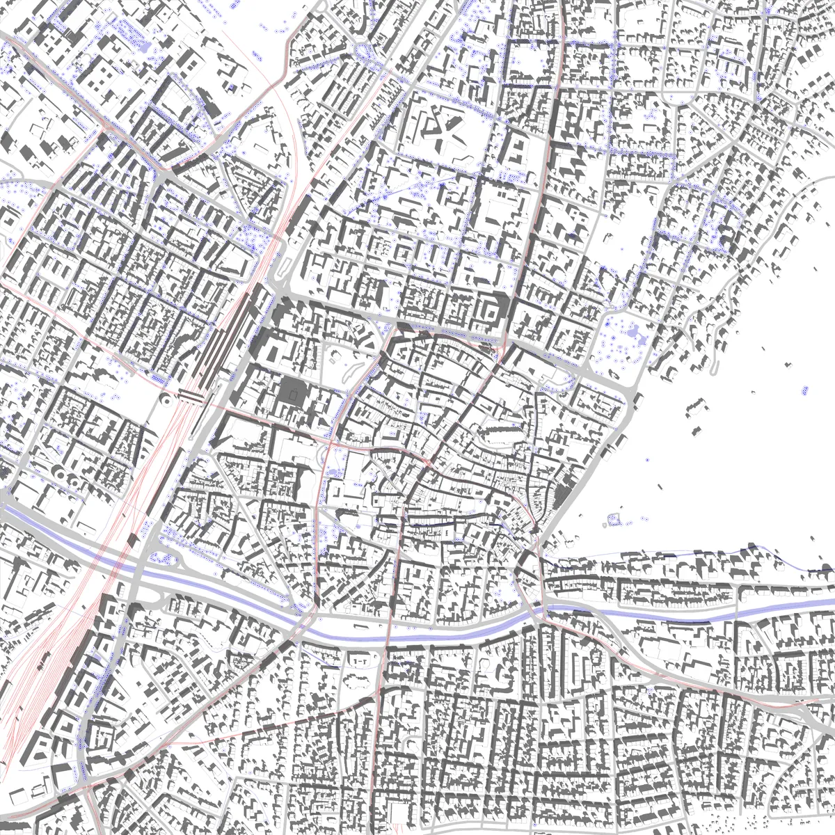 Freiburg im Breisgau Lageplan (2,5 km)