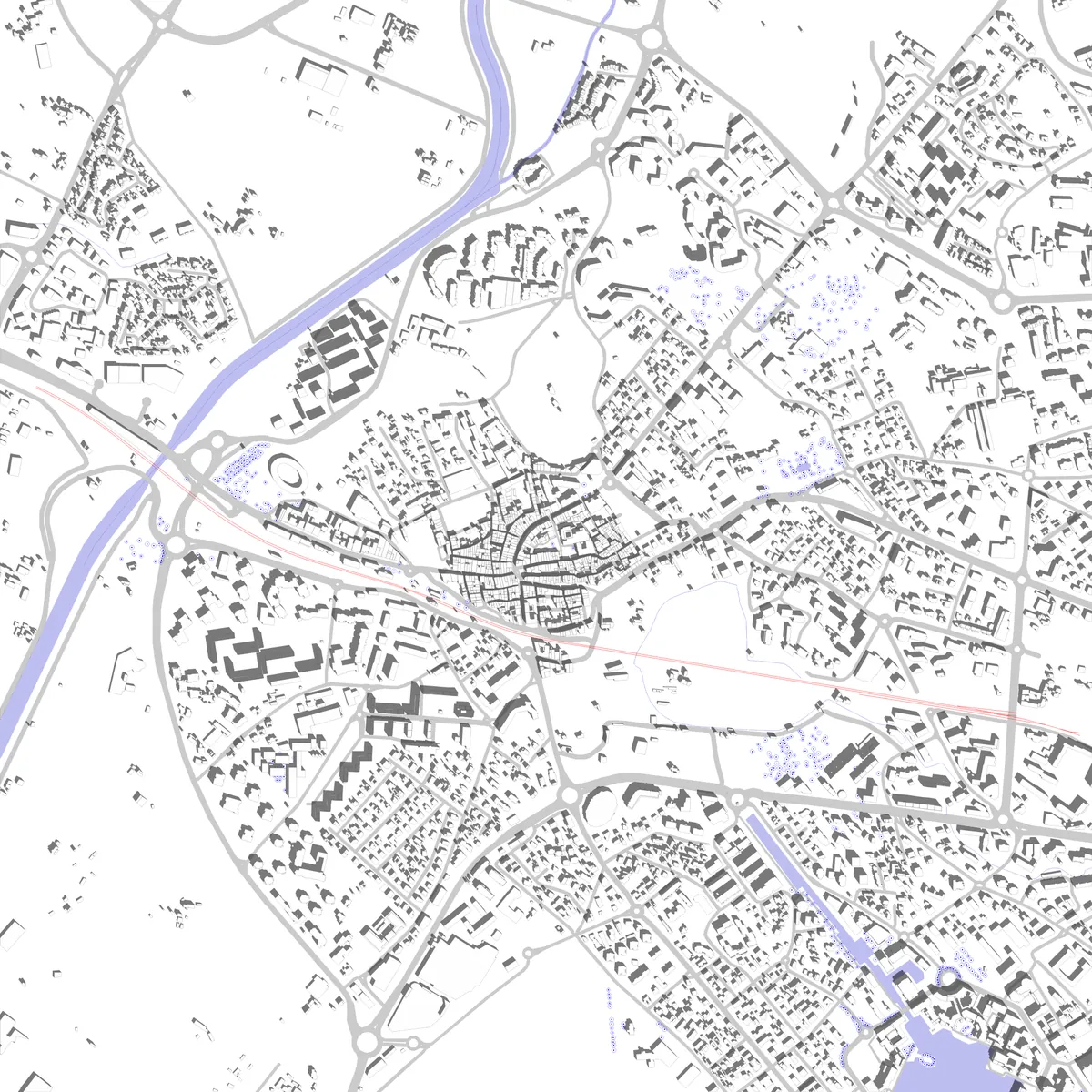 Fréjus plan de situation (2,5 km)