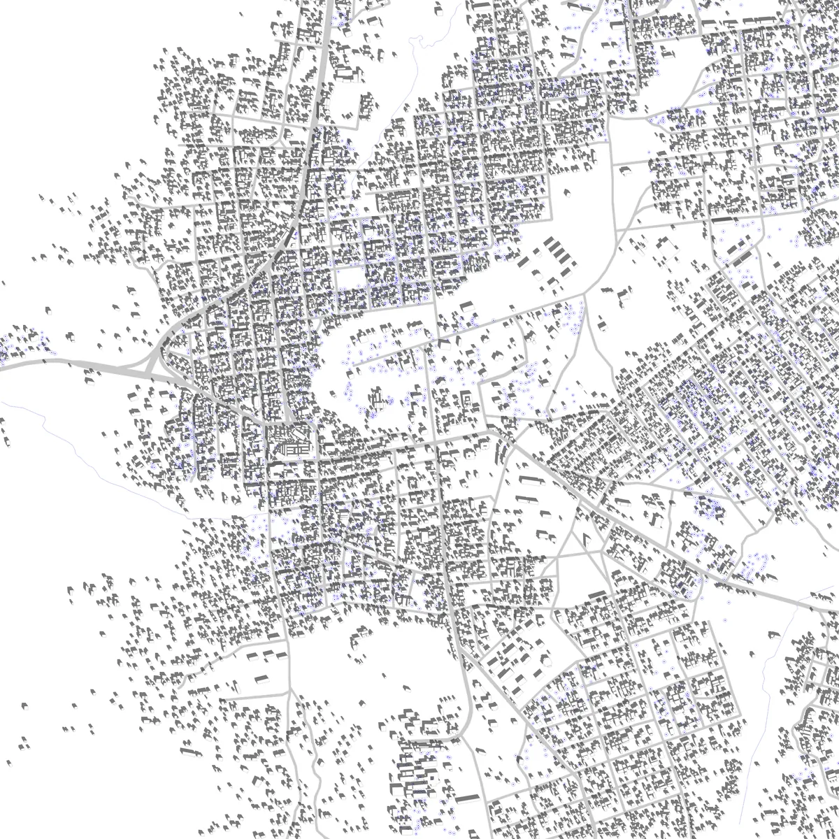 Gaoua plan de situation (2,5 km)