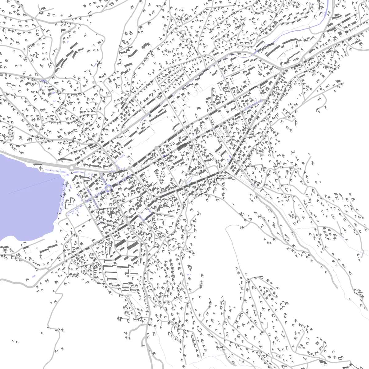 Gérardmer plan de situation (2,5 km)