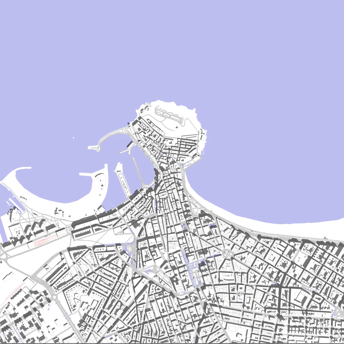 Gijón Lageplan (2,5 km)