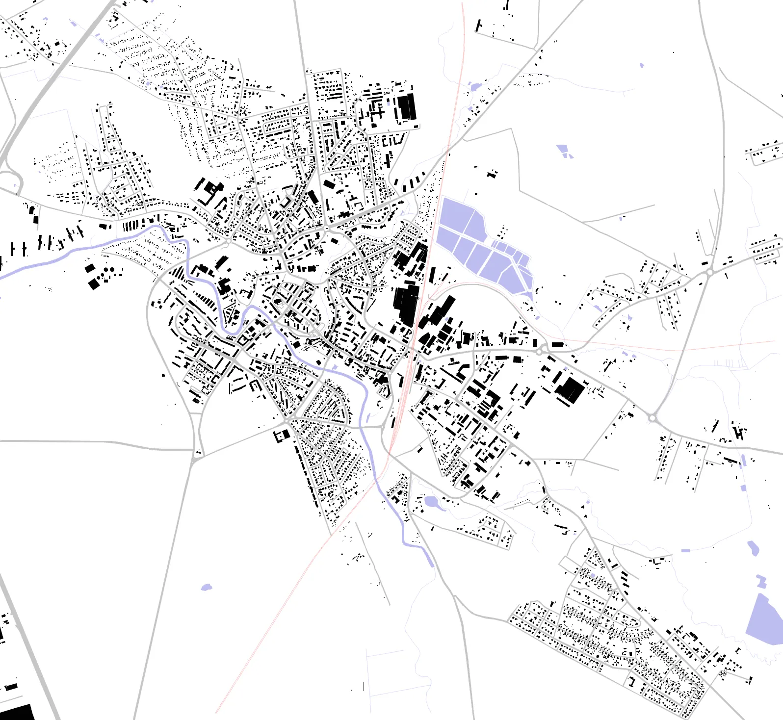 Goleniów plan czarno-biały