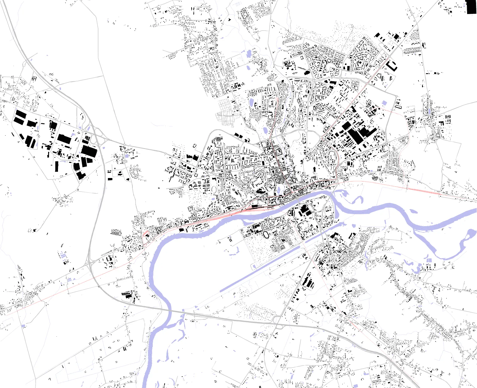 Gorzów Wielkopolski plan czarno-biały