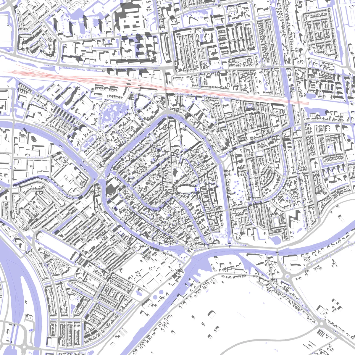 Gouda situatieplan (2,5 km)