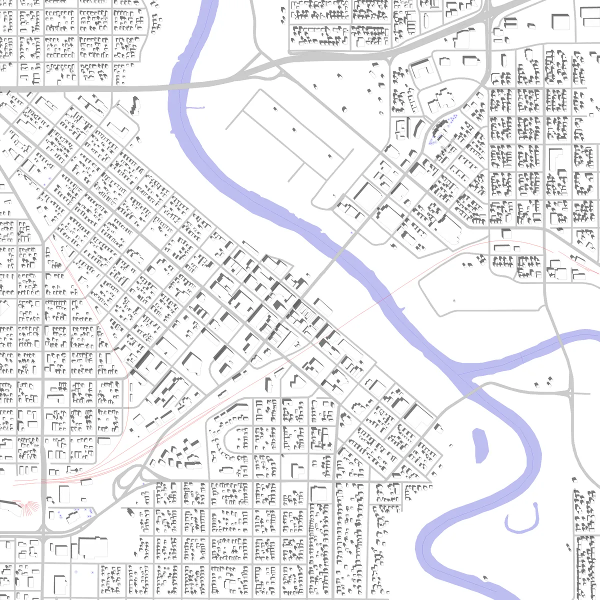 Grand Forks Lageplan (2,5 km)