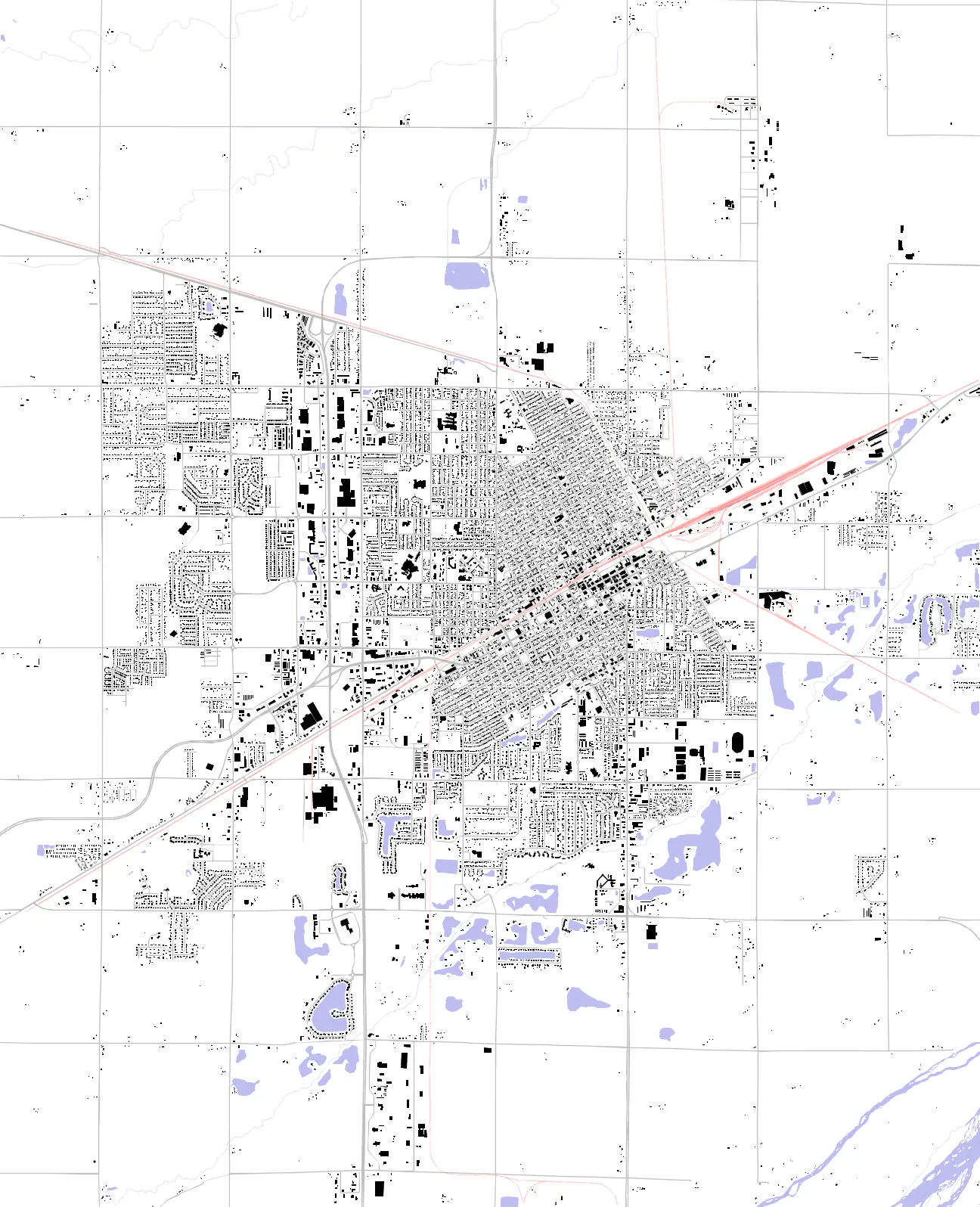 Grand Island figure ground plan
