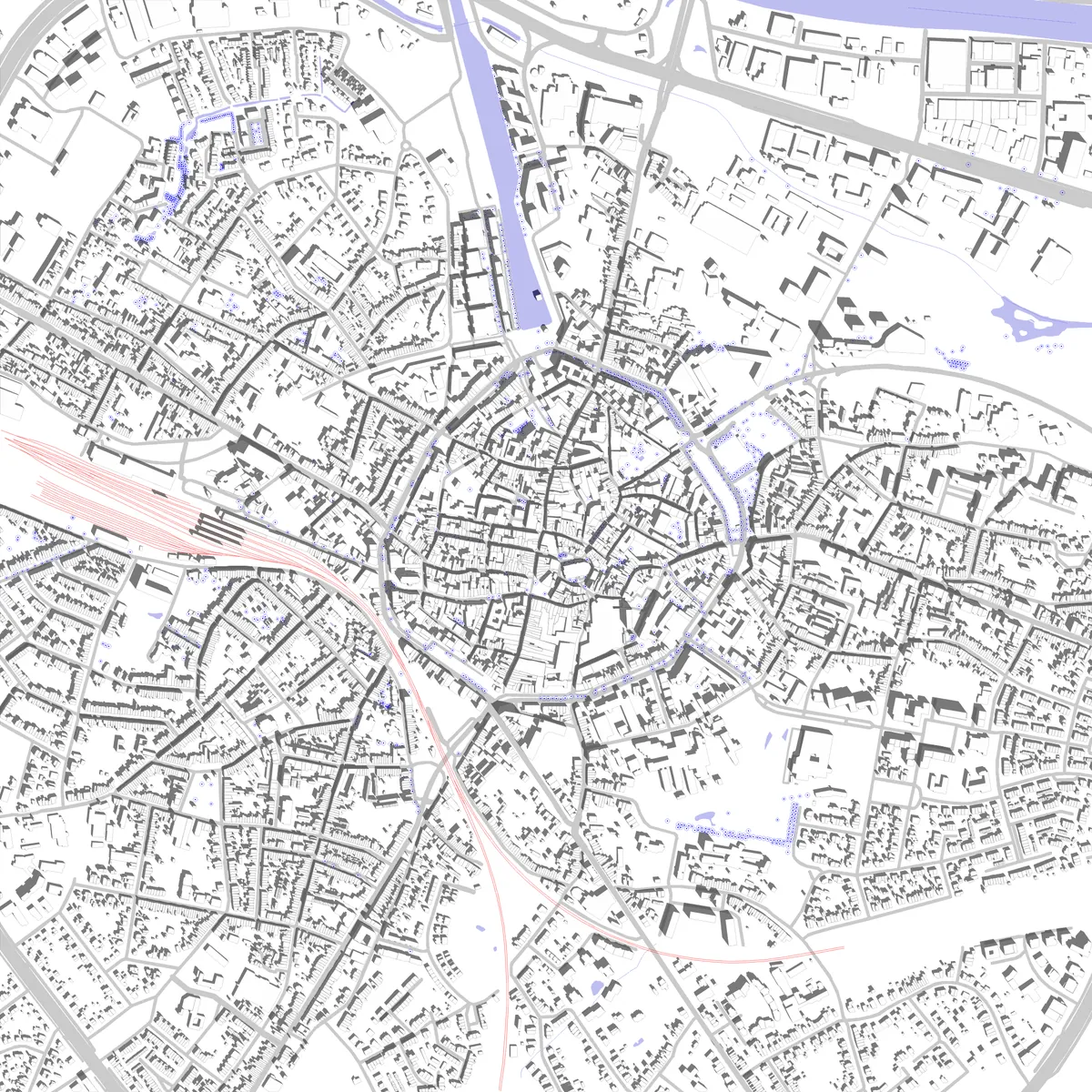 Hasselt plan de situation (2,5 km)