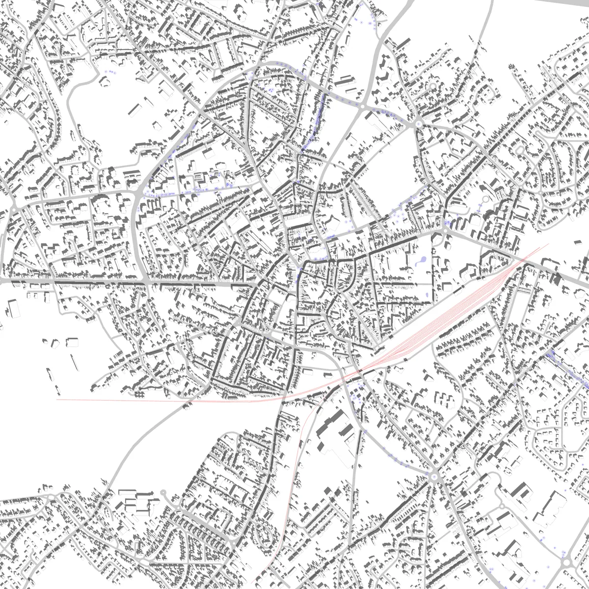Hénin-Beaumont plan de situation (2,5 km)