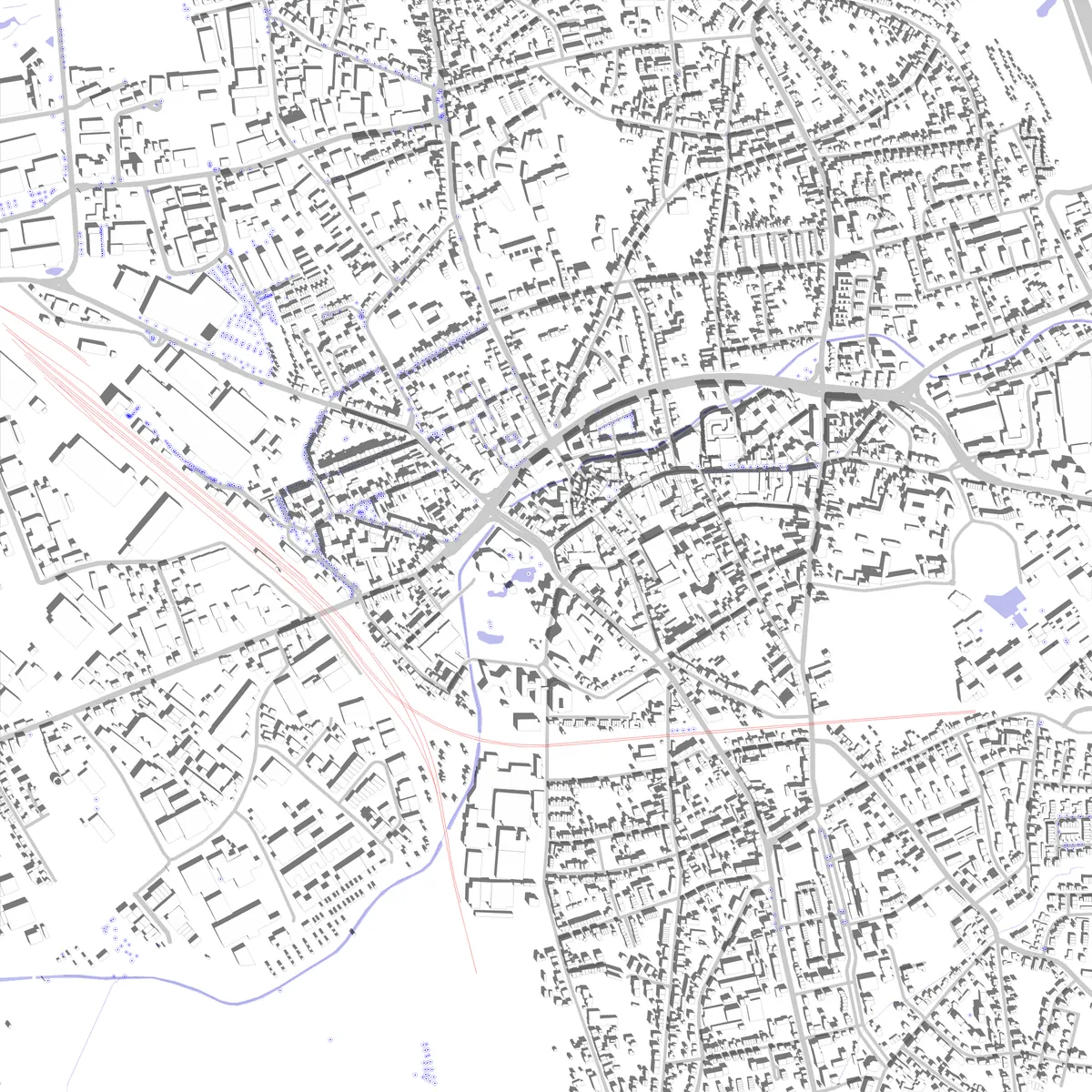 Hilden Lageplan (2,5 km)