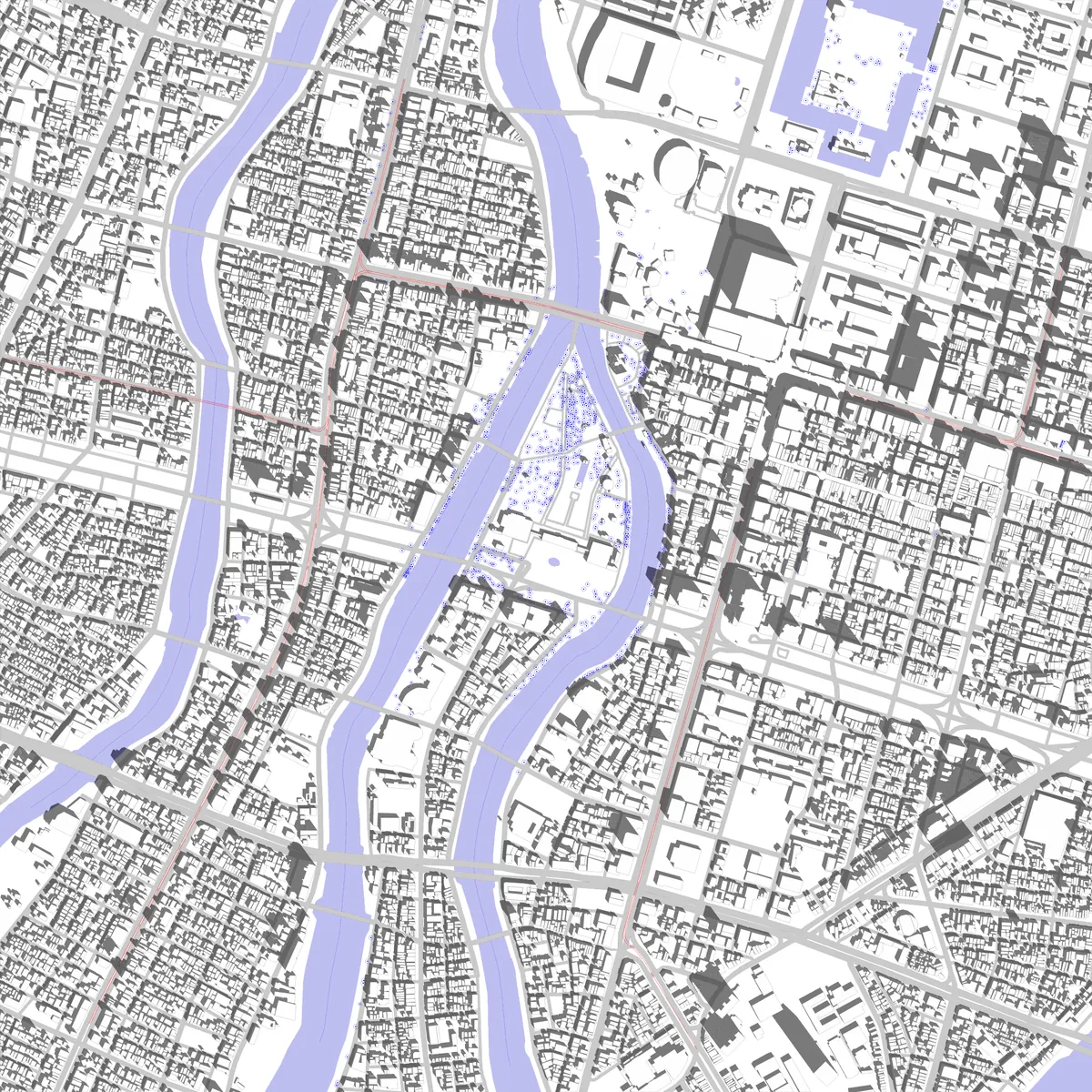 Hiroshima site plan (2.5 km)