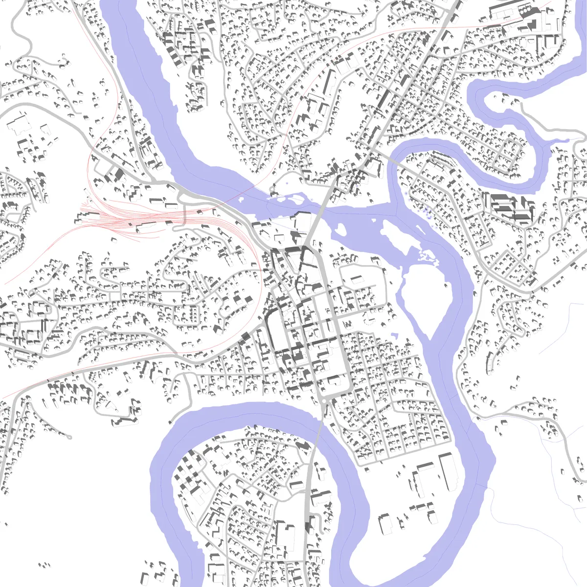 Hønefoss Lageplan (2,5 km)