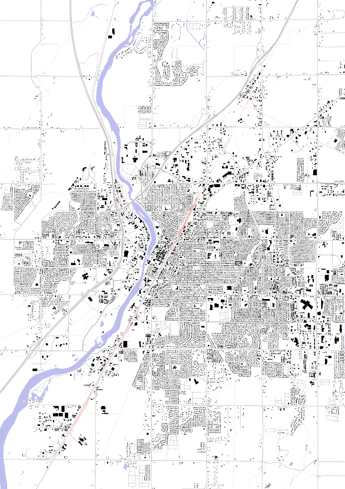 Idaho Falls figure ground plan