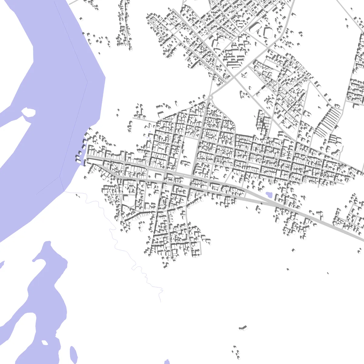 Inírida plano de situación (2.5 km)