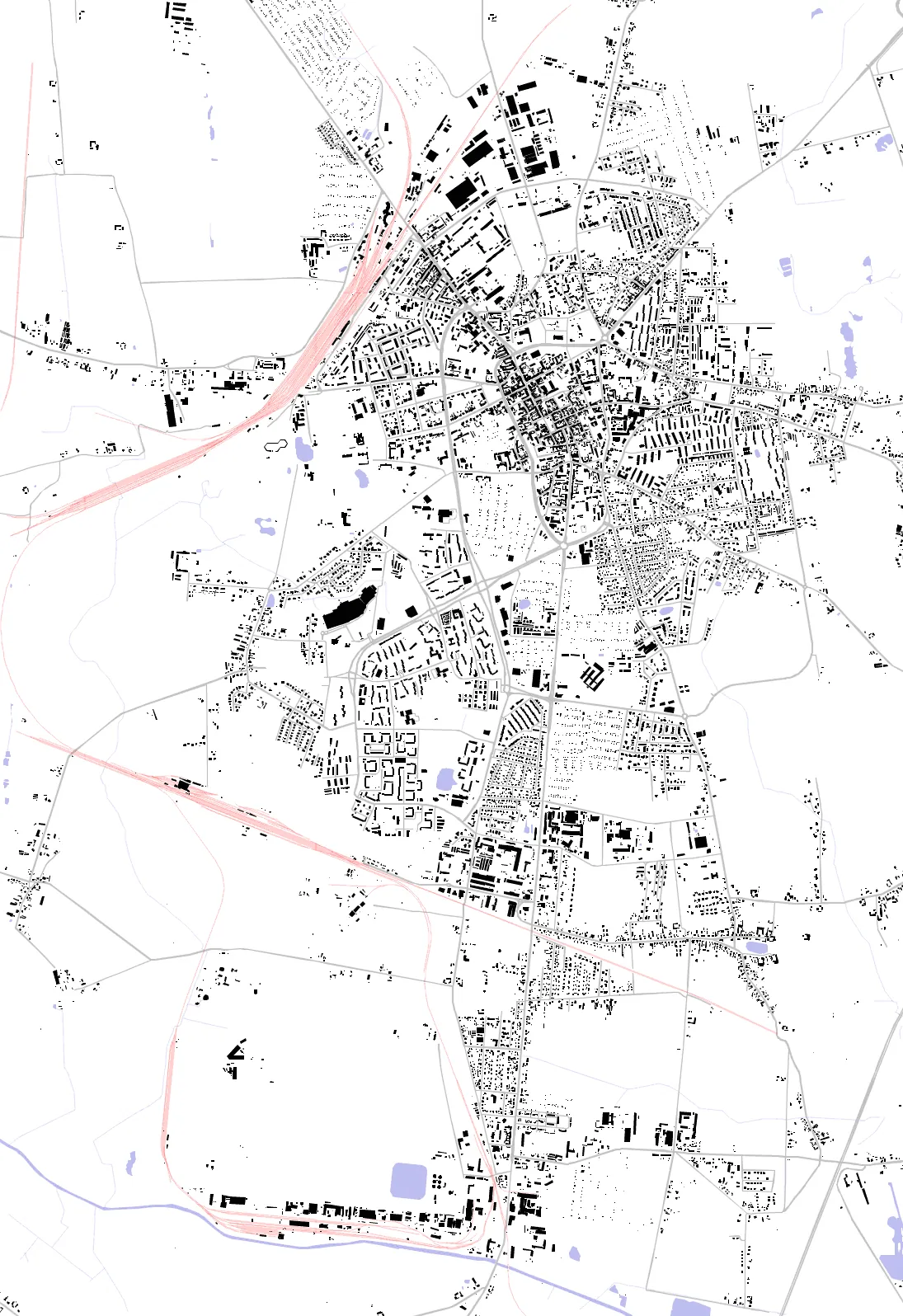 Inowrocław plan czarno-biały