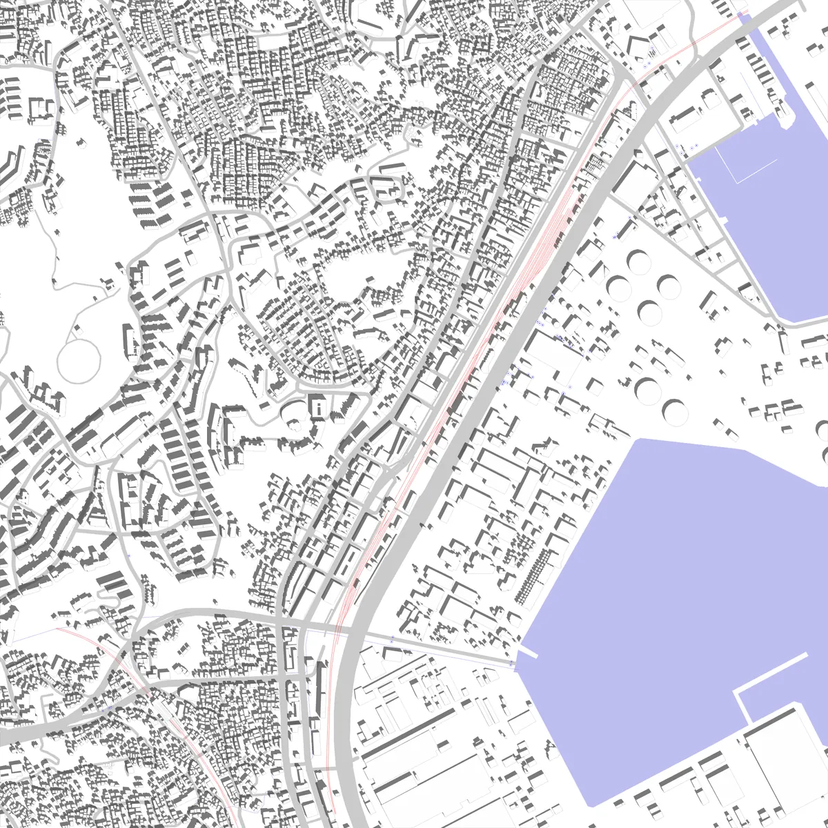 Isogo-ku Lageplan (2,5 km)