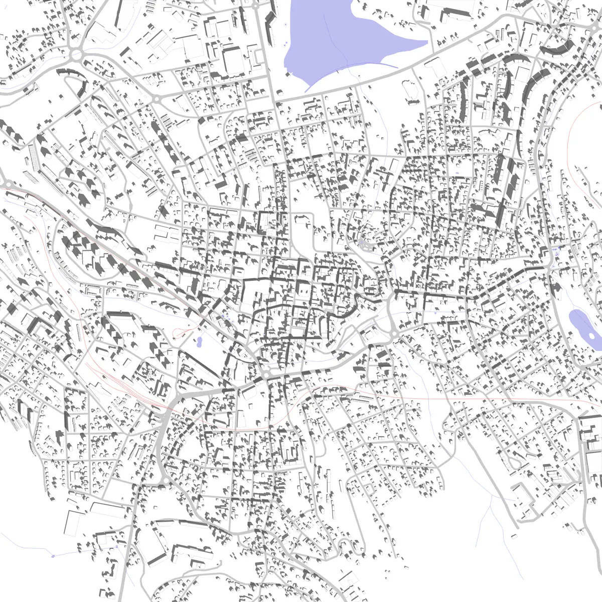 Jablonec nad Nisou situační plán (2,5 km)