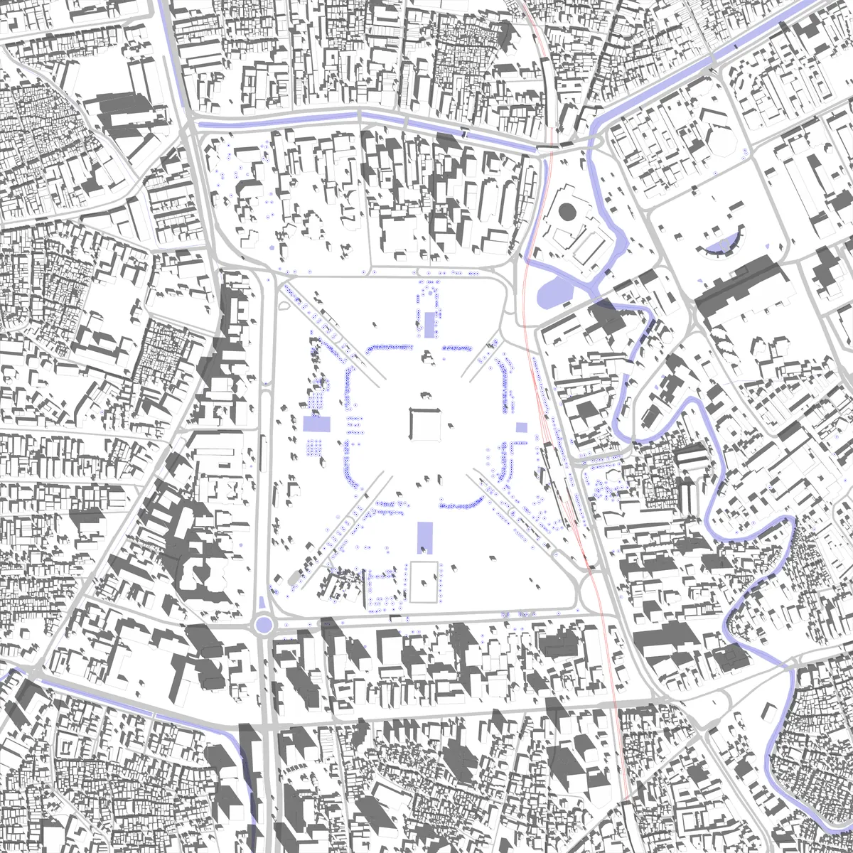 Jakarta Lageplan (2,5 km)