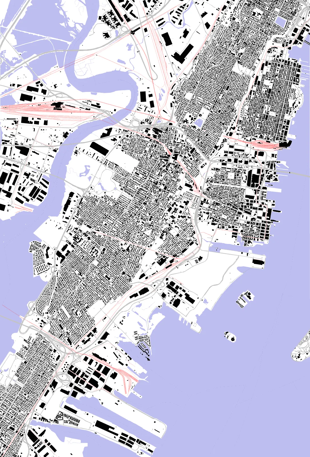 Jersey City figure ground plan