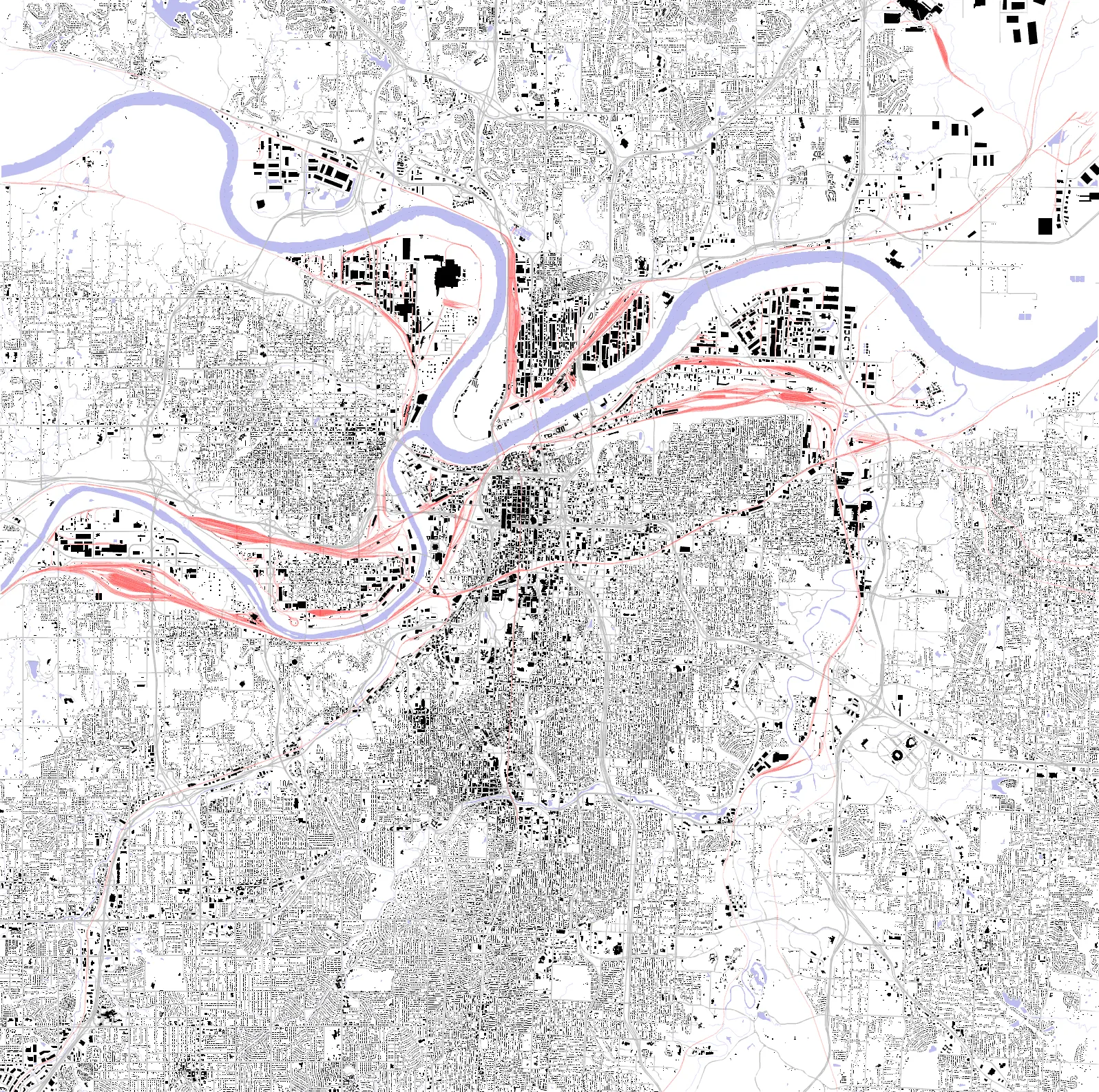 Kansas City figure ground plan