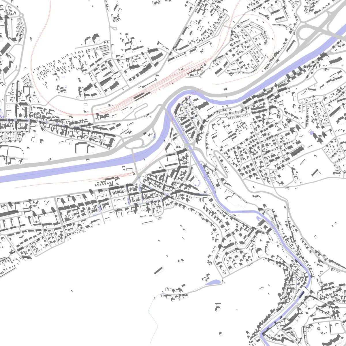 Karlovy Vary situační plán (2,5 km)