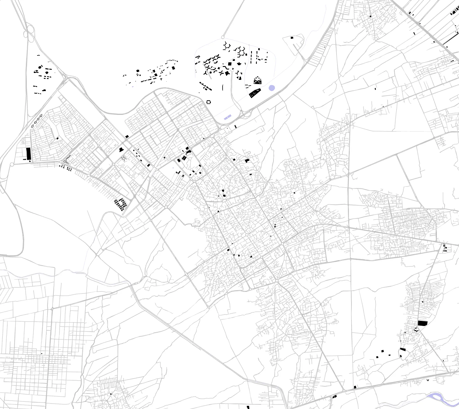 Khomeyni Shahr figure ground plan