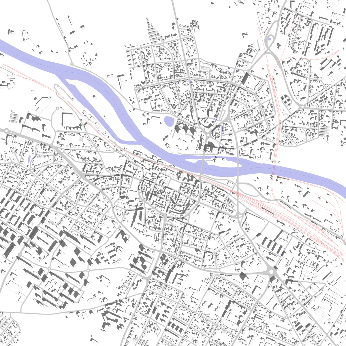Kolín situační plán (2,5 km)