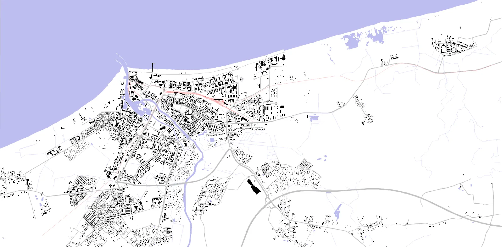 Kołobrzeg plan czarno-biały