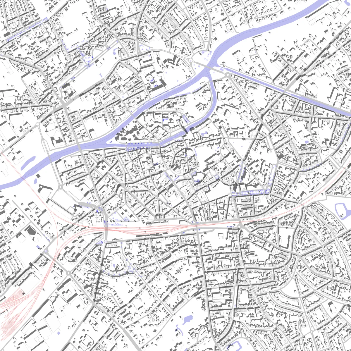 Kortrijk plan de situation (2,5 km)