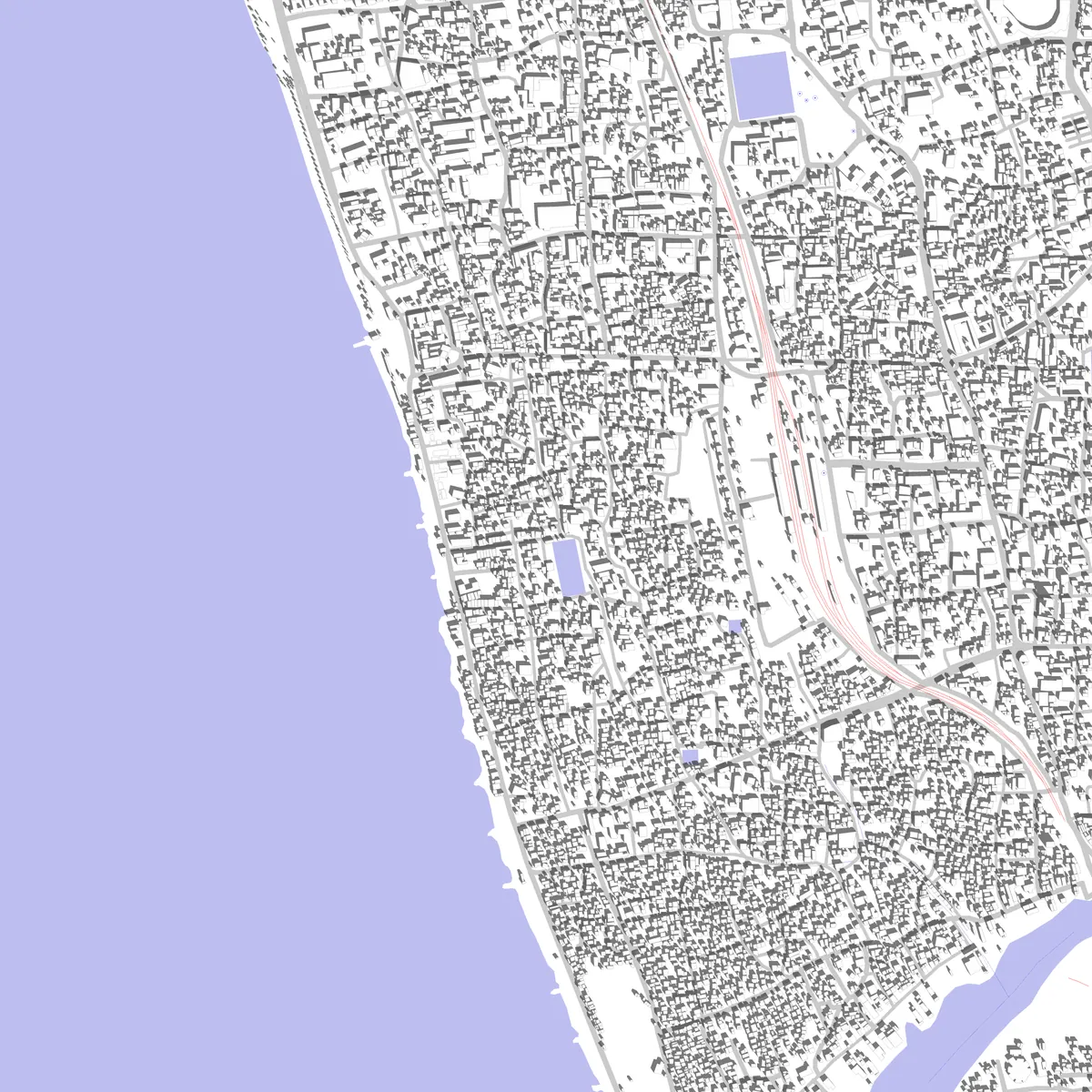 Kozhikode Lageplan (2,5 km)