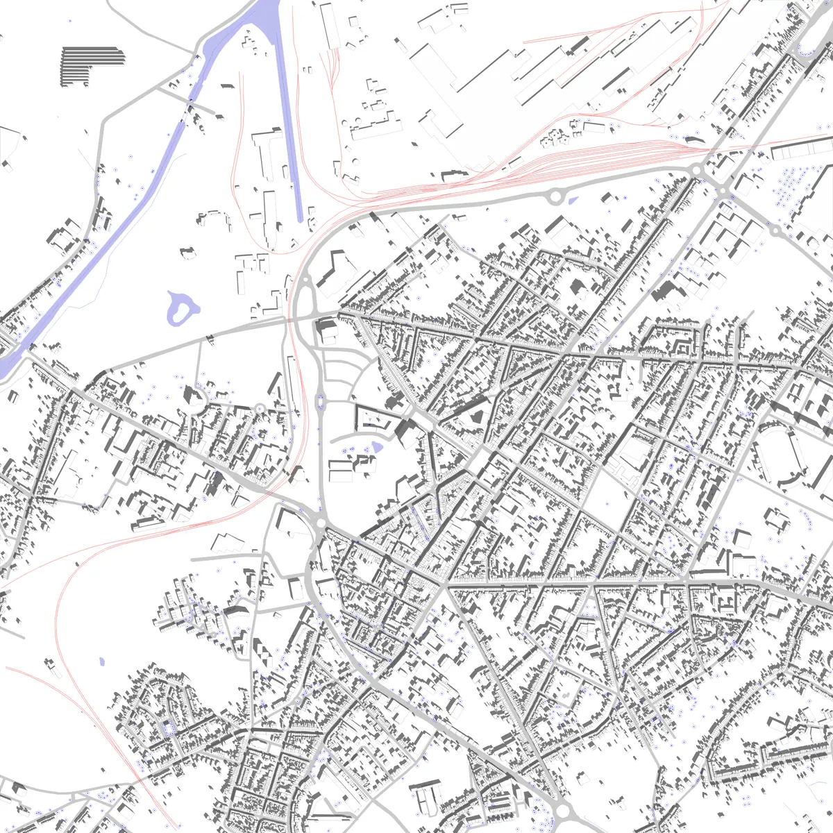 La Louvière plan de situation (2,5 km)