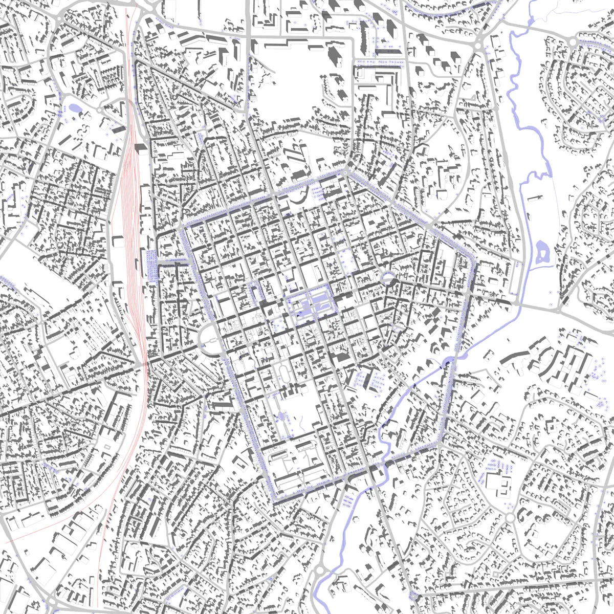 La Roche-sur-Yon plan de situation (2,5 km)