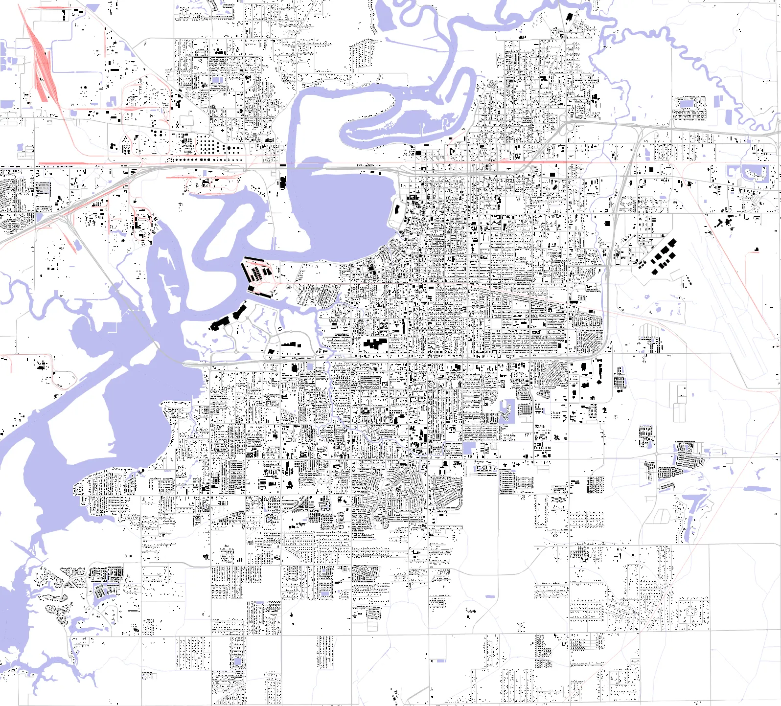 Lake Charles figure ground plan