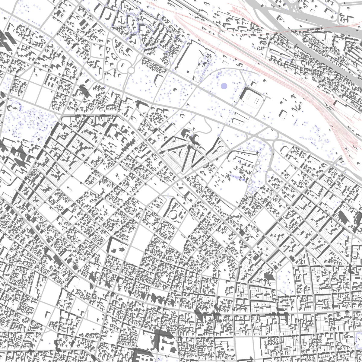 Las Heras plano de situación (2,5 km)