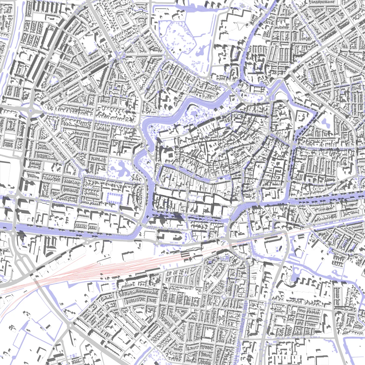 Leeuwarden situatieplan (2,5 km)