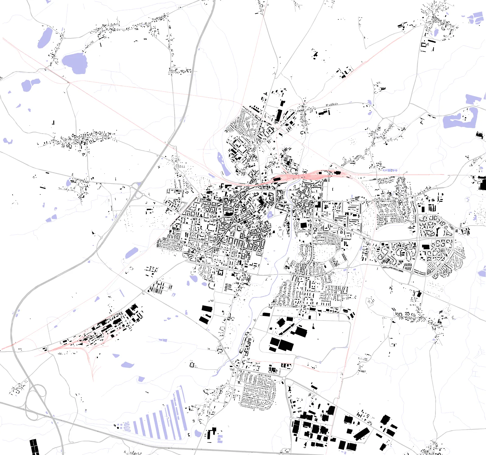 Legnica plan czarno-biały
