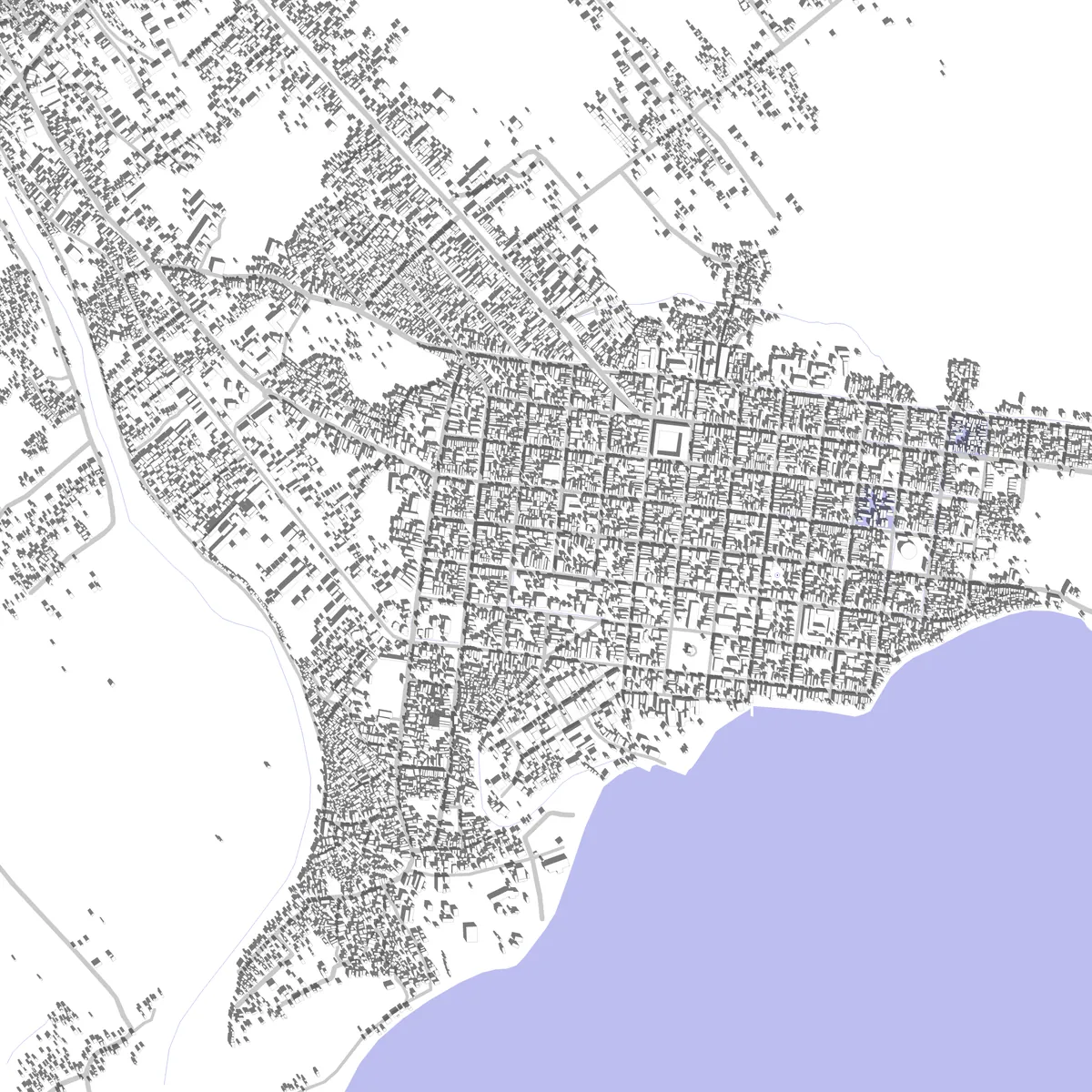 Les Cayes plan de situation (2,5 km)