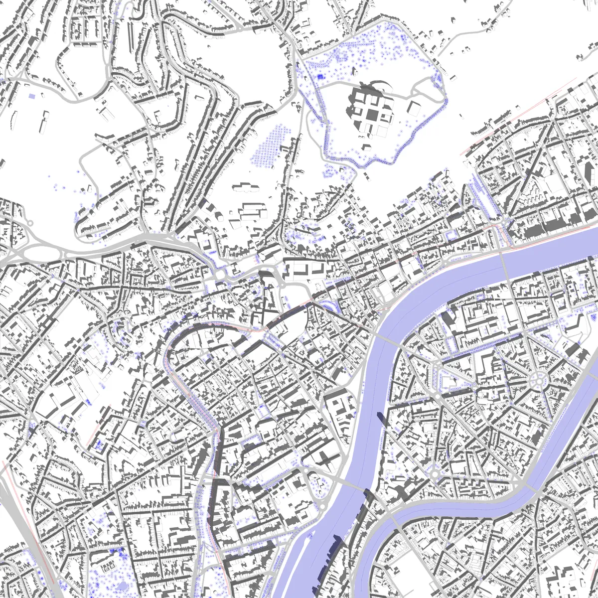 Liège site plan (2.5 km)