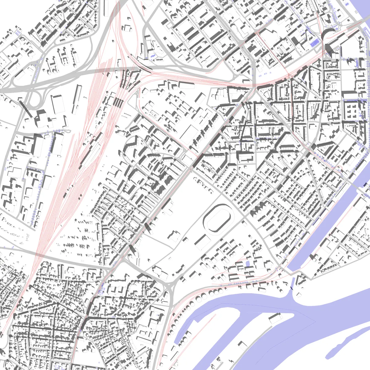 Ludwigshafen am Rhein Lageplan (2,5 km)